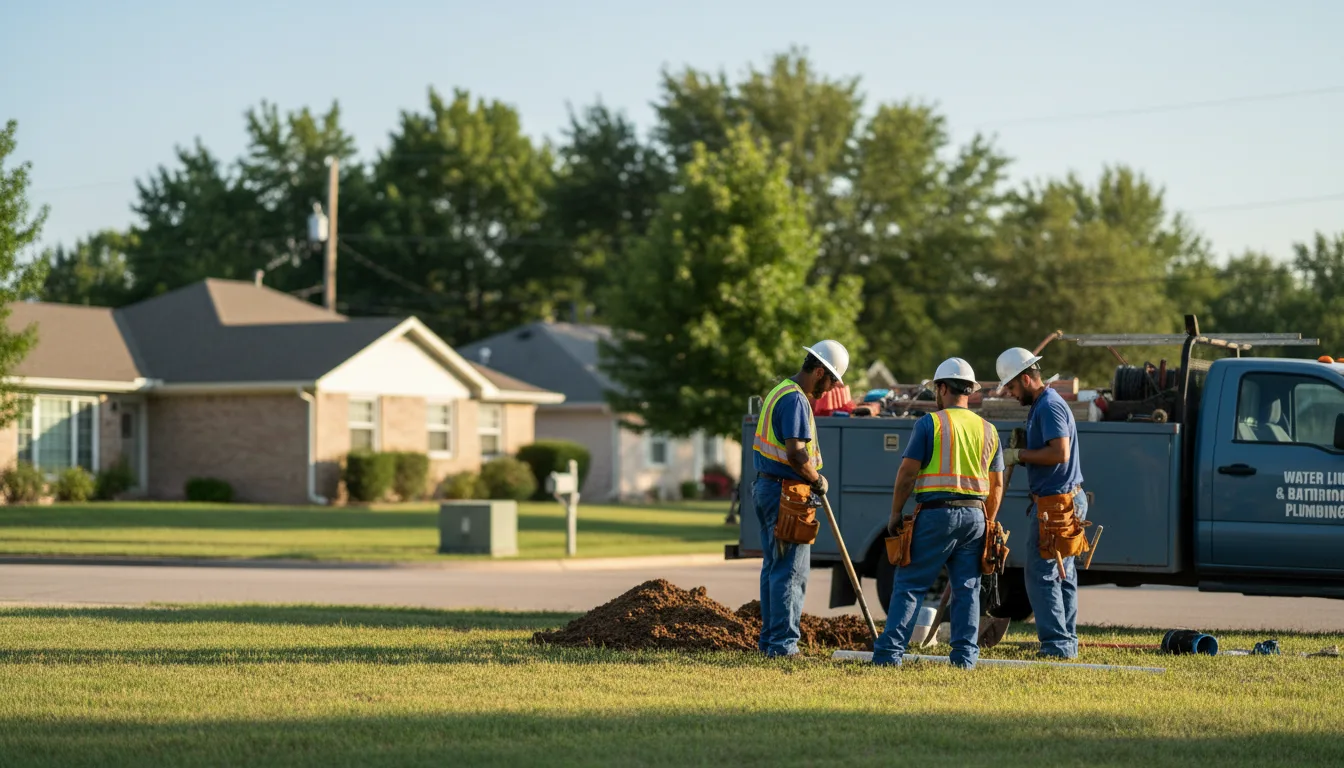 Residential water line and bathroom plumbing service in Trenton, GA